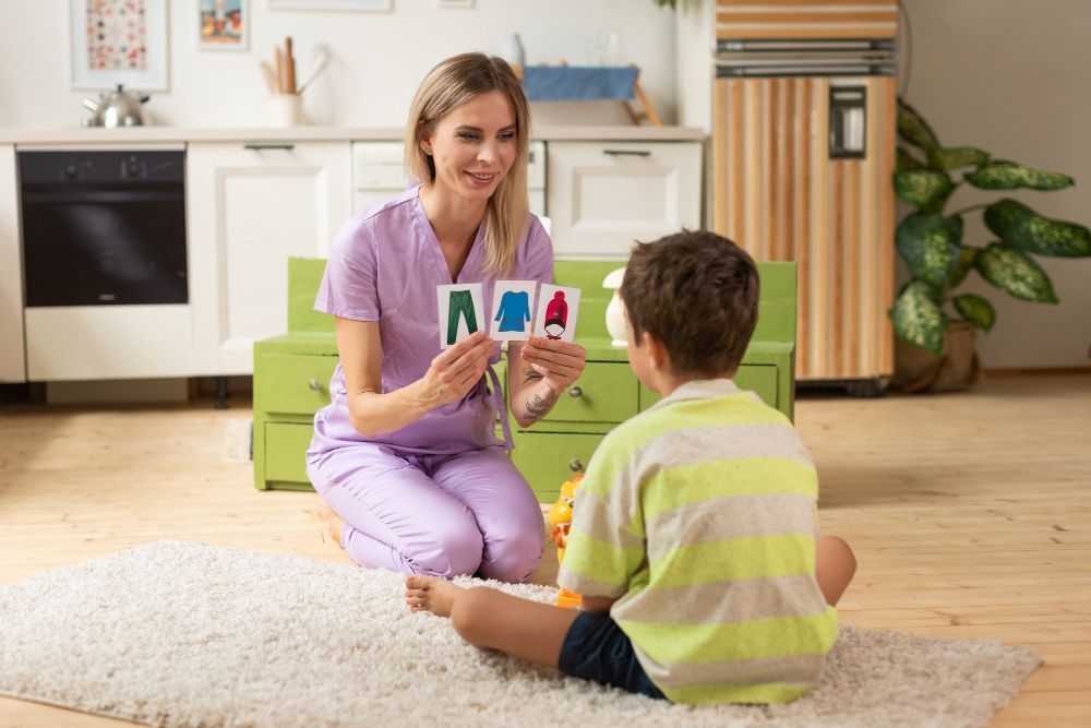 Therapist and child in a session together